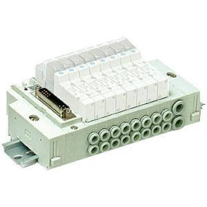 SS5Y3-45G, 3000 Series, Stacking Manifold, DIN Rail Mount, Flat Cable, PC Wiring Compatible