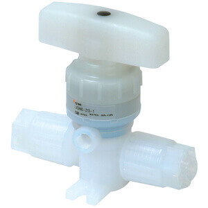 LVQHS, 2 Port Chemical Valve, Integral Fitting, Space Saving Type, Manual Operation
