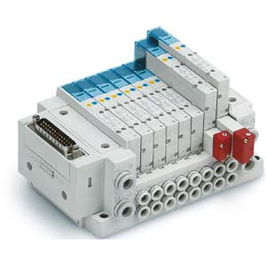 SS5Y3-10, 3000 Series Manifold, D-sub Connector, Flat Ribbon Cable (IP40), Side Ported