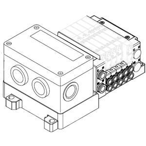 SS5Y3-10S4, 3000 Series Manifold for Series EX126 Integrated (OUtput) Serial Transmission System (IP67)