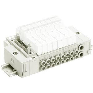 SS5Y3-45P, 3000 Series, Stacking Manifold, DIN Rail Mount, Flat Ribbon Cable Connector