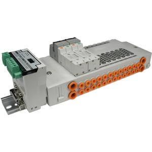 SS5Y3-45S*, 3000 Series, Stacking Manifold, DIN Rail Mount, Serial Transmission