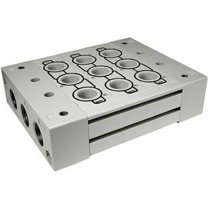 SS5Y9-23*, 9000 Series, Stacking Manifold, DIN Rail Mount (option), Body Ported