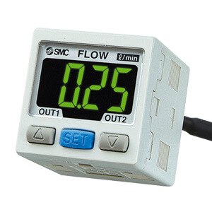 25A-PFM3, Digital Flow Monitor, 2-Color Display, IP40, for 25A-PFM Sensors, Secondary Battery