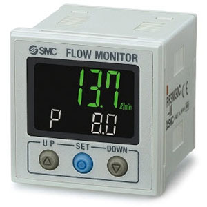 25A-PF3W3, Digital Flow Monitor, 2-Screen 3-Color, IP65, for 25A-PF3W5 Sensors, Secondary Battery