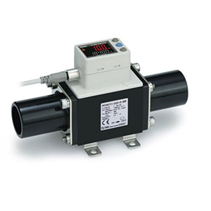 SMC 25A-PF3W7-U, Digital Water Flow Sensor, PVC Piping, 2-Screen 3-Color Display, IP65, 10-100 Lpm, Secondary Battery