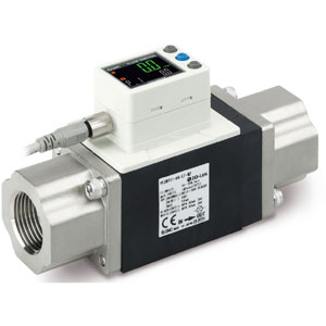 SMC PF3W7-L, Digital Water Flow Sensor, IO-Link, 2-Screen 3-Color Display, IP65, 0.5-250 Lpm