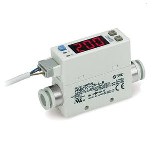 SMC 25A-PFMB, Digital Air Flow Sensor, 2-Color Display, IP40, 2-200 Lpm, Secondary Battery