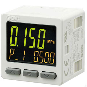 SMC PSE300A, Digital Pressure Sensor Monitor, 3 Screen 3 Color, 1 Input/2 Out + Analog, IP40