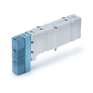 SY3000/7000-X323, 2X3/2-4 position dual 3 port solenoid valve with spring return spool