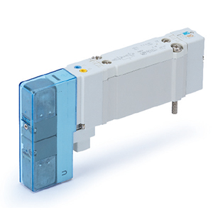 SY5000-X67, 2X3/2-4 position dual 3 port solenoid valve with spring return spool