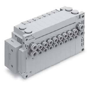 SS5Y5-11, 5000 Series Manifold, D-sub Connector, Flat Ribbon Cable (IP40), Bottom Ported
