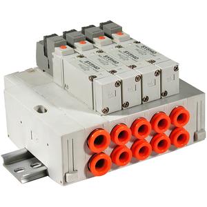SS5Y5-45, 5000 Series, Stacking Manifold, DIN Rail Mount, Individual Wiring