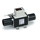 25A-PF3W7-U, Digital Water Flow Sensor, PVC Piping, 2-Screen 3-Color Display, IP65, 10-100 Lpm, Secondary Battery