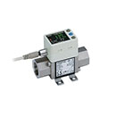 25A-PF3W7, Digital Water Flow Sensor, 2-Screen 3-Color Display, IP65, 0.5-100 Lpm, Secondary Battery